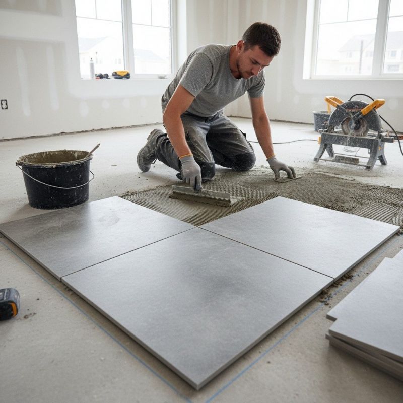 Slate Tile Floor Installation